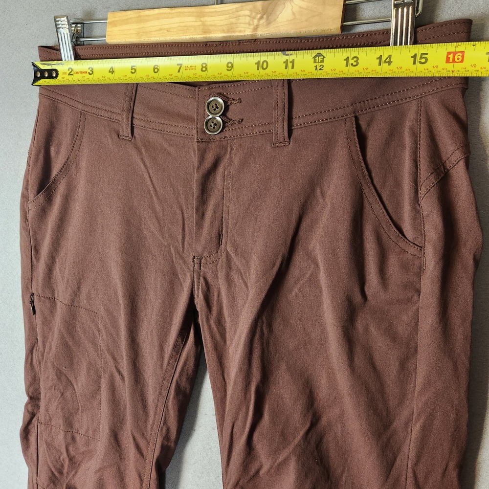 Prana Halle Pants Women's 8 Short Brown Hiking Outdoor Roll-up Straight Leg - Picture 3 of 8